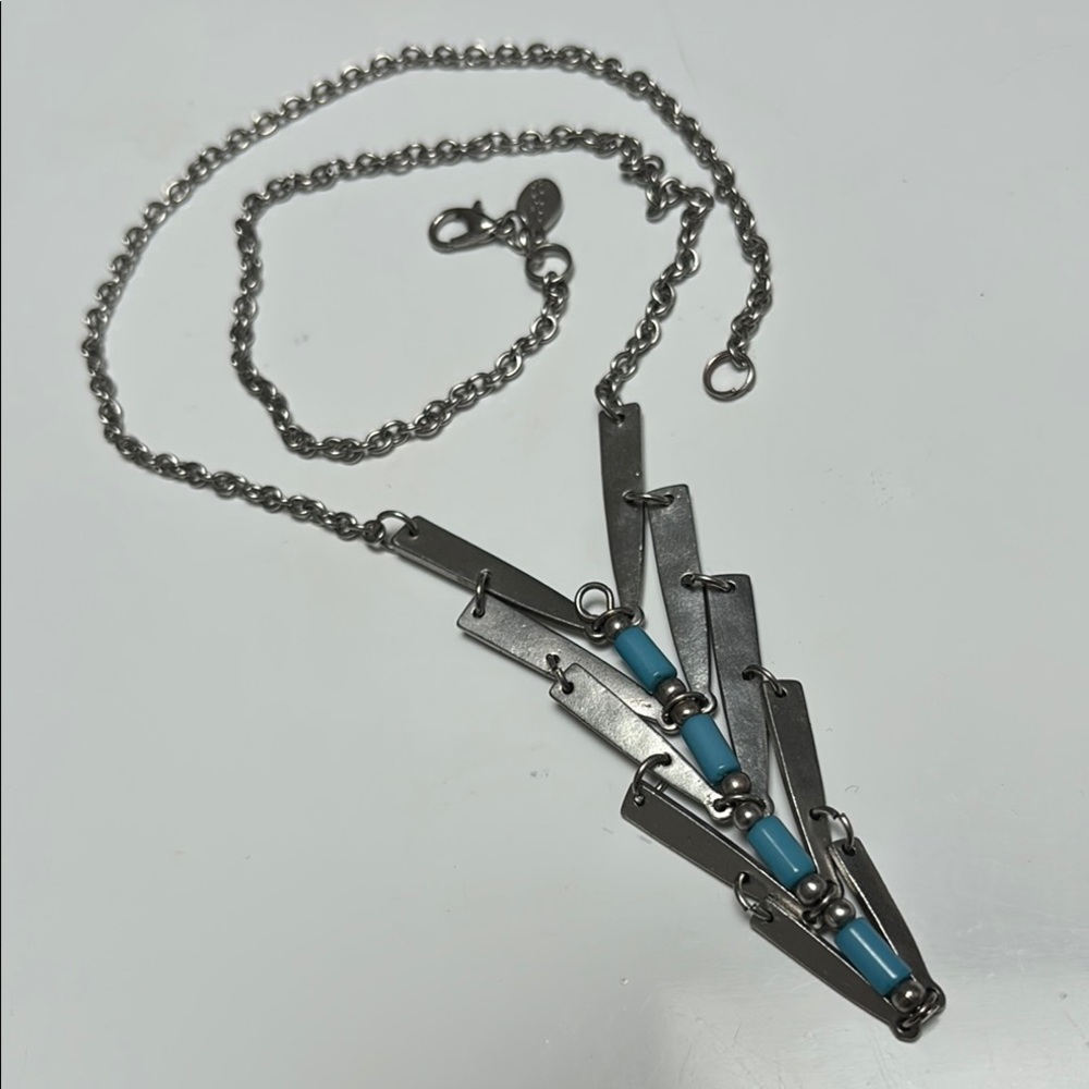 AEU Silver and Turquoise Necklace 20”